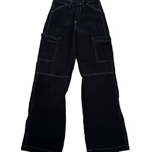 H & M Divided Jeans Women's Size 2 Black 90’s Baggy High Waist Grunge Goth